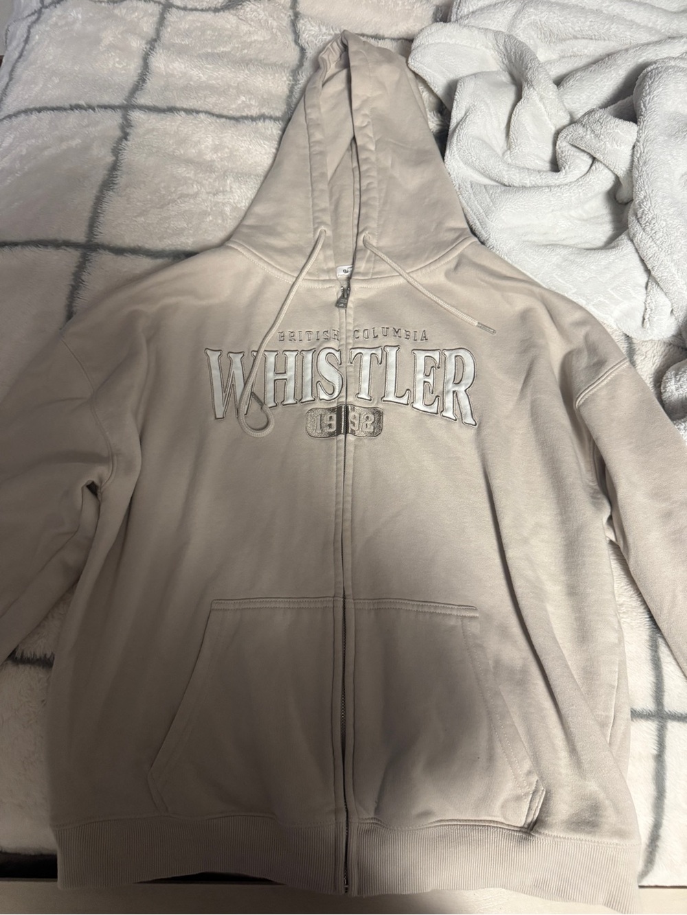 Garage Whistler Zip-Up Hoodie Jacket in Beige